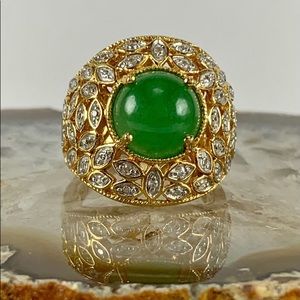 NWOT Jade Ring-14k over Sterling Silver size 7